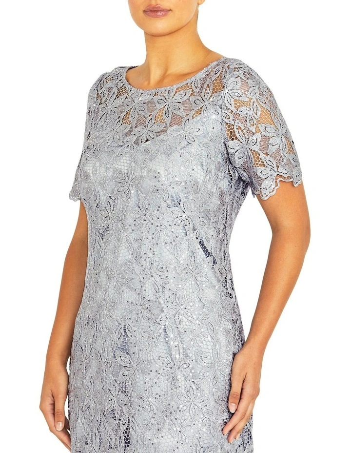 Carmella Lace Dress in Silver image 2