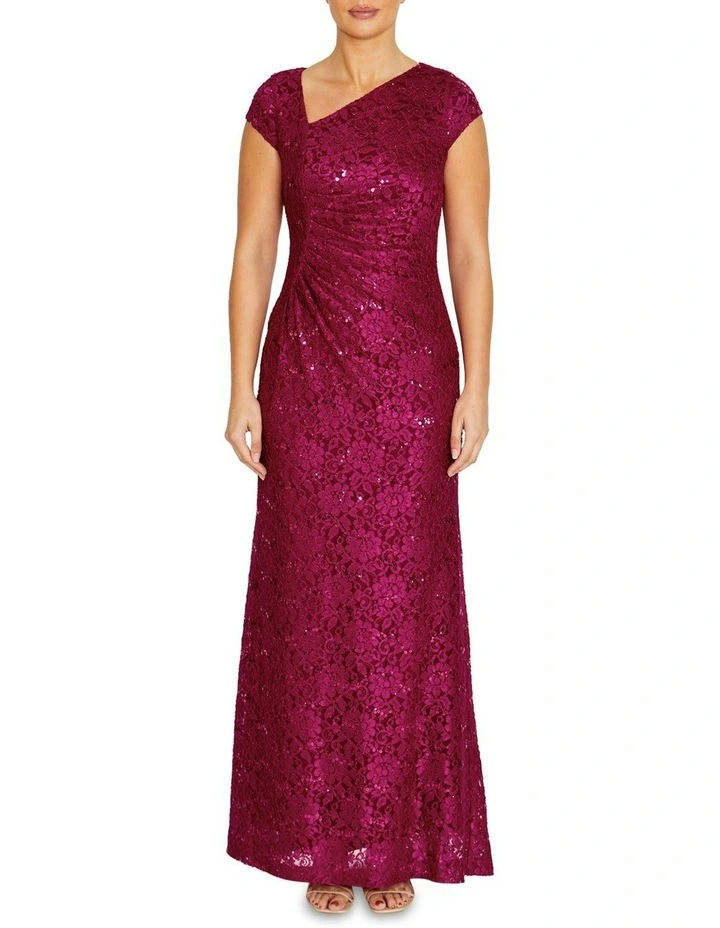 Leighton Lace Gown in Magenta image 1