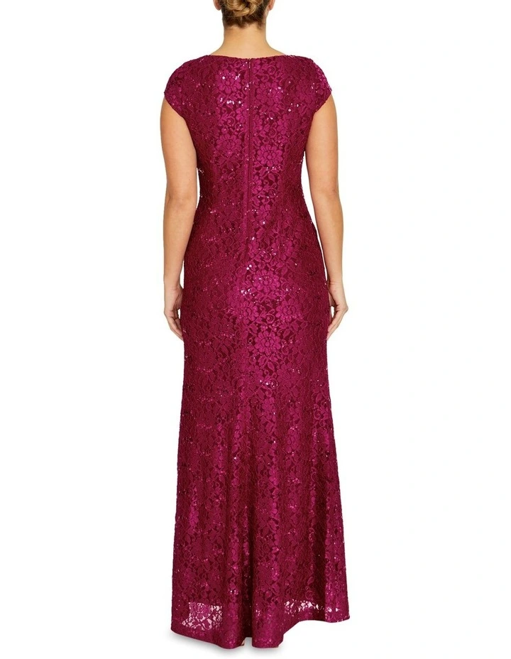 Leighton Lace Gown in Magenta image 2