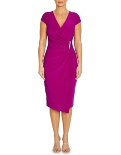 Myrah Jersey Dress in Magenta