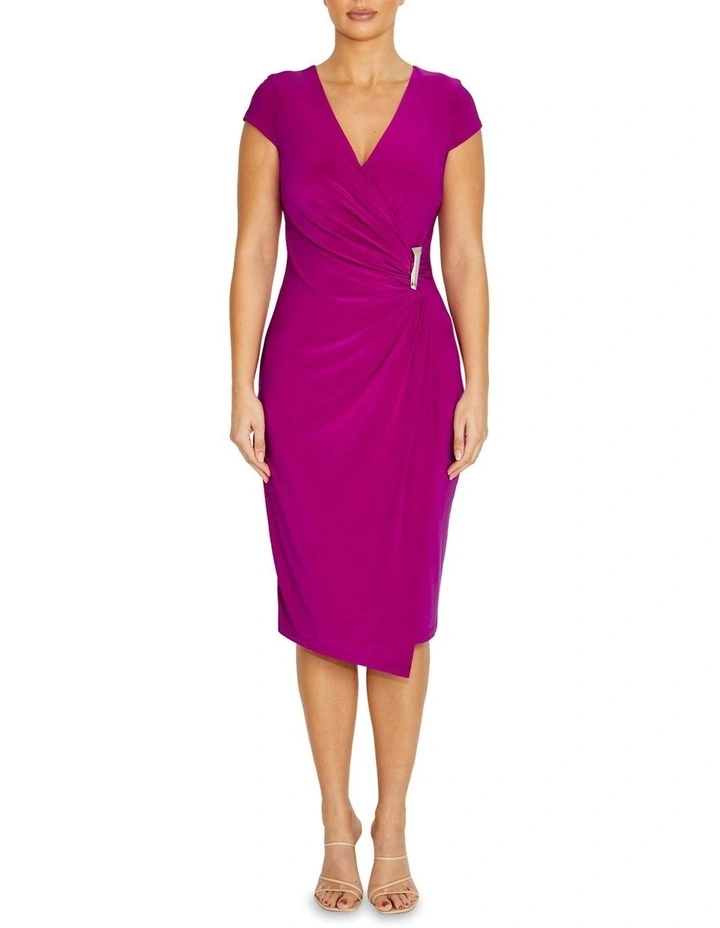 Myrah Jersey Dress in Magenta image 1