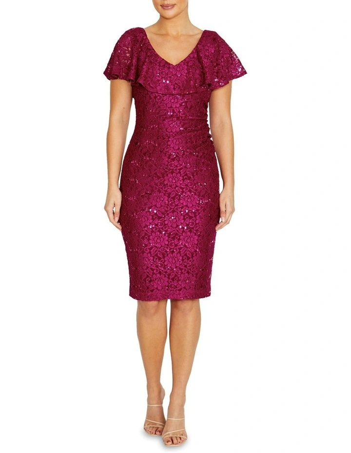 Marisa Lace Dress in Magenta image 1