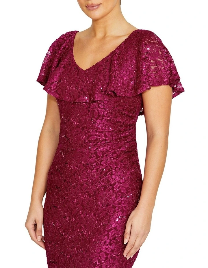 Marisa Lace Dress in Magenta image 3
