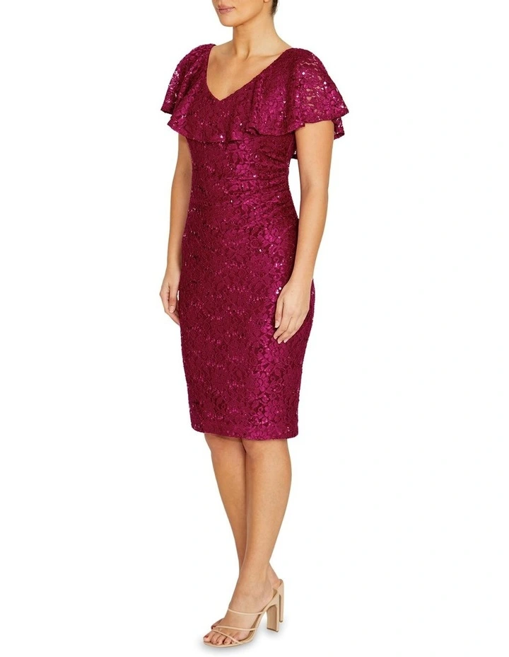 Marisa Lace Dress in Magenta image 4