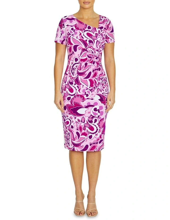 Celia Valentine Jersey Dress in Purple image 1