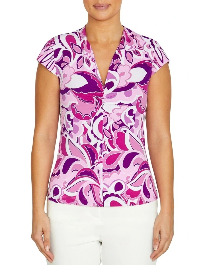 Cora Valentine Jersey Top in Purple image 1