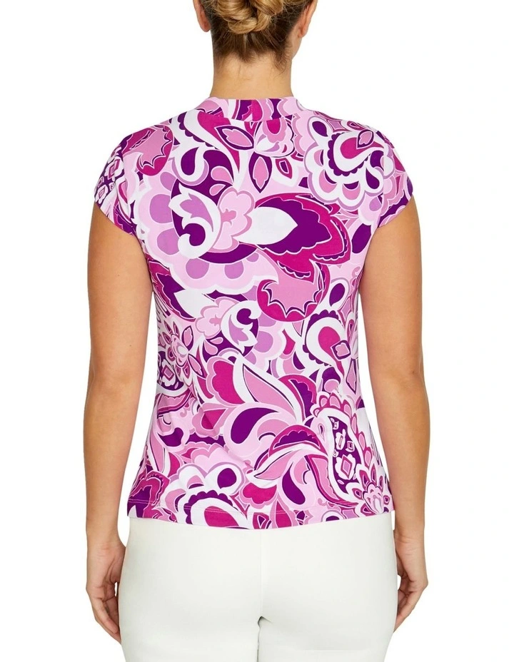 Cora Valentine Jersey Top in Purple image 2