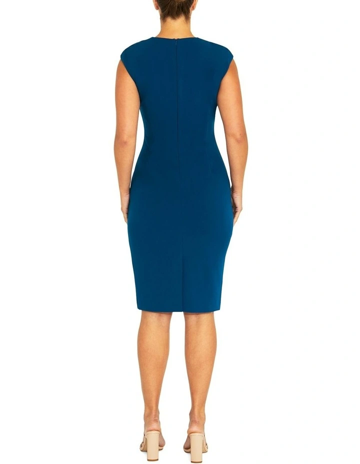 Selene Marine Crepe Dress in Blue image 2