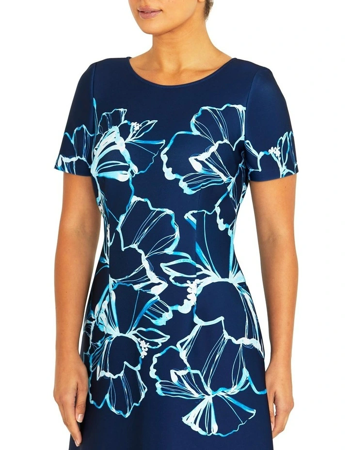 Mandy Onyx Scuba Dress in Blue image 3