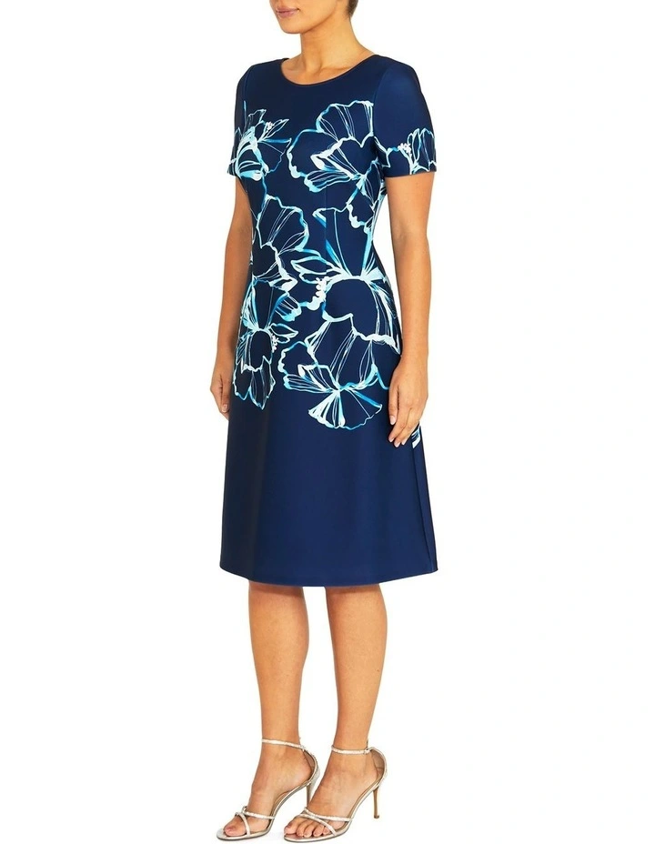 Mandy Onyx Scuba Dress in Blue image 4