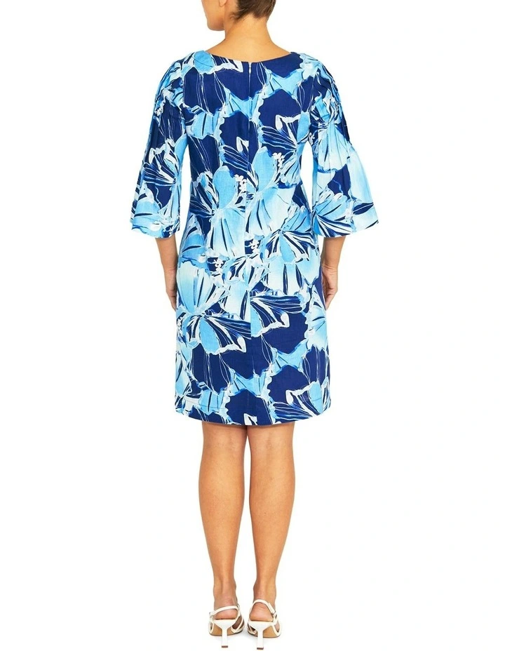 Carlie Glacier Linen Dress in Blue image 2