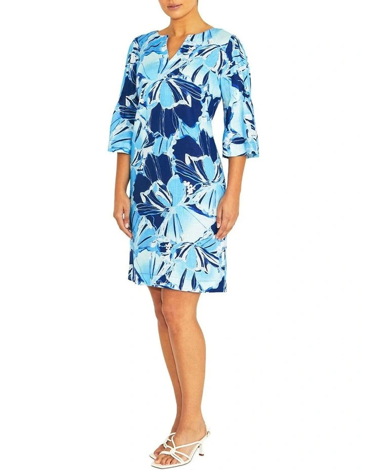 Carlie Glacier Linen Dress in Blue image 4