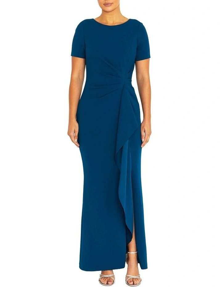 Solana Marine Crepe Gown in Blue image 1
