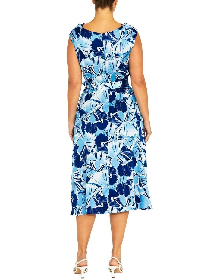 Carina Glacier Silk Dress in Blue image 2