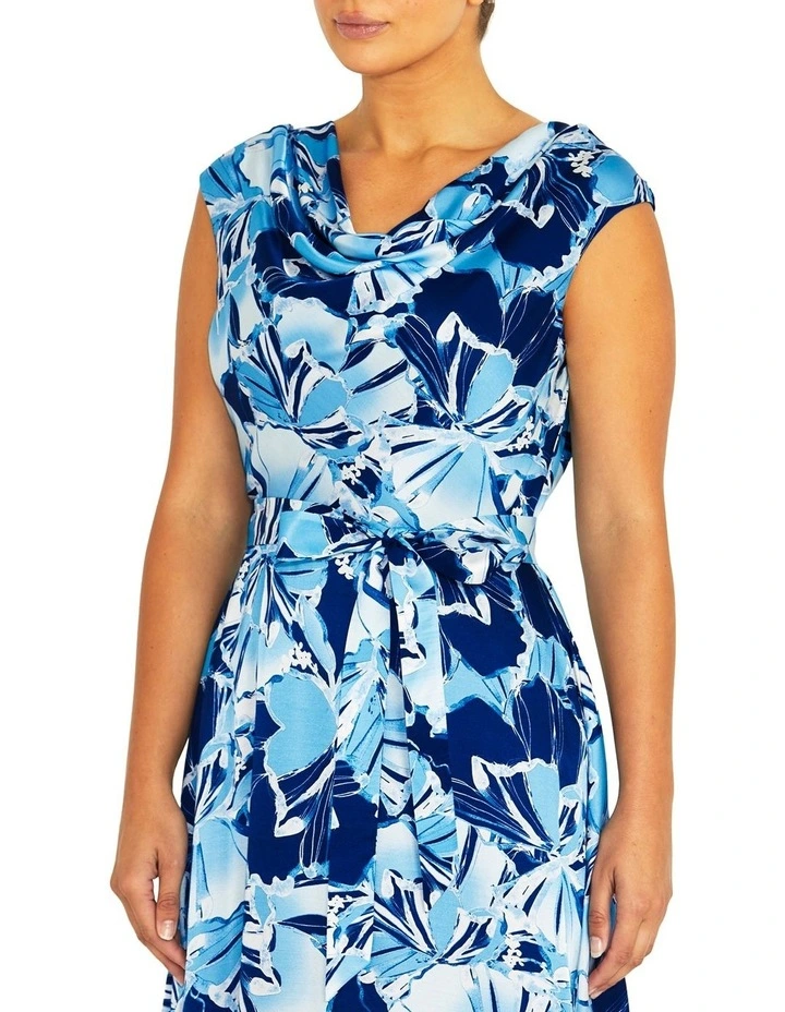 Carina Glacier Silk Dress in Blue image 3