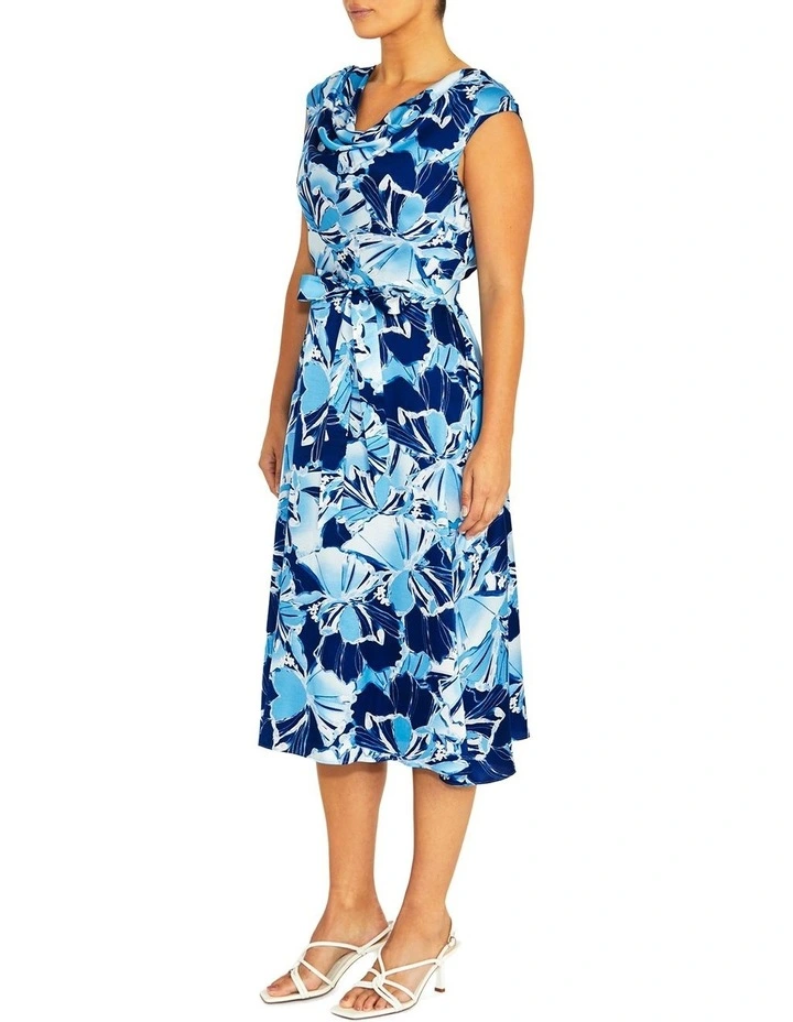 Carina Glacier Silk Dress in Blue image 4