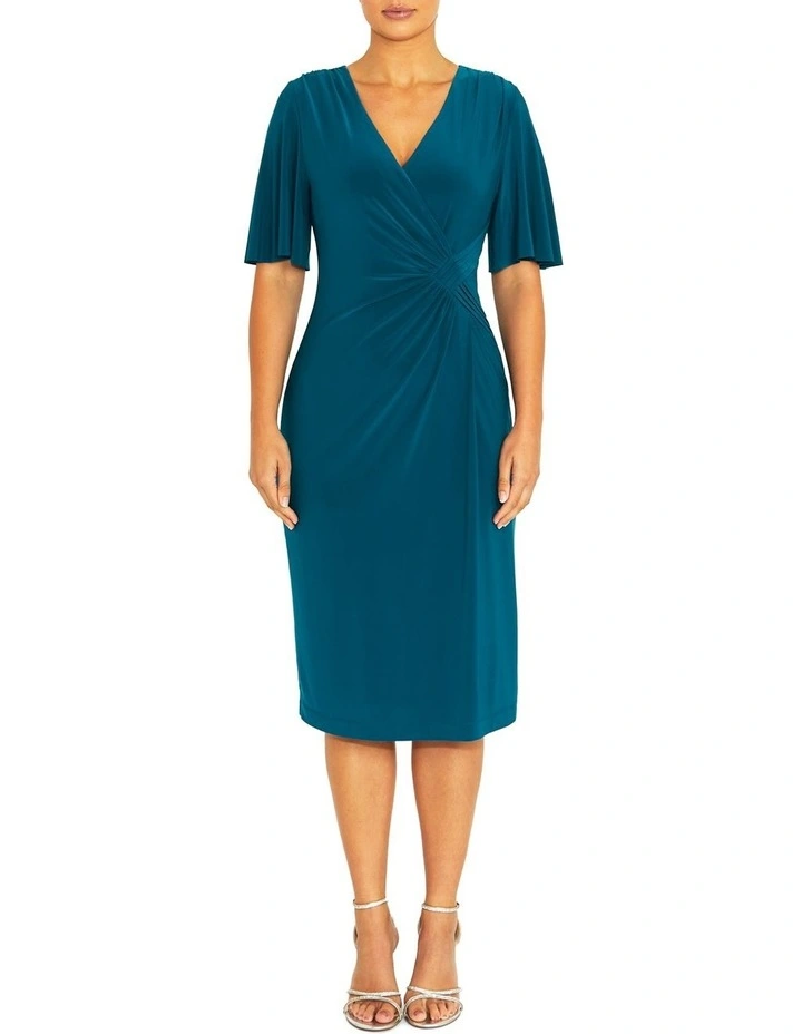 Philly Teal Jersey Dress in Blue image 1