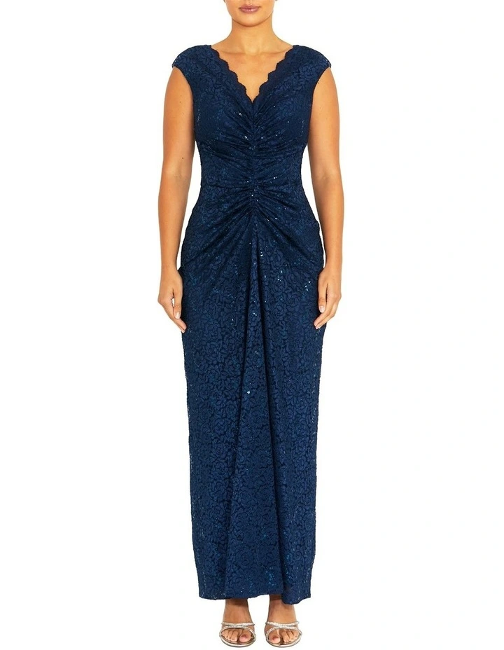 Yasmina Lace Gown in Navy image 1