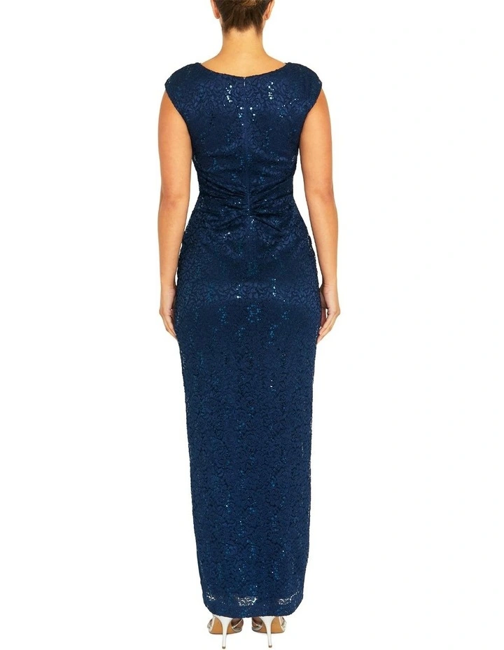 Yasmina Lace Gown in Navy image 2