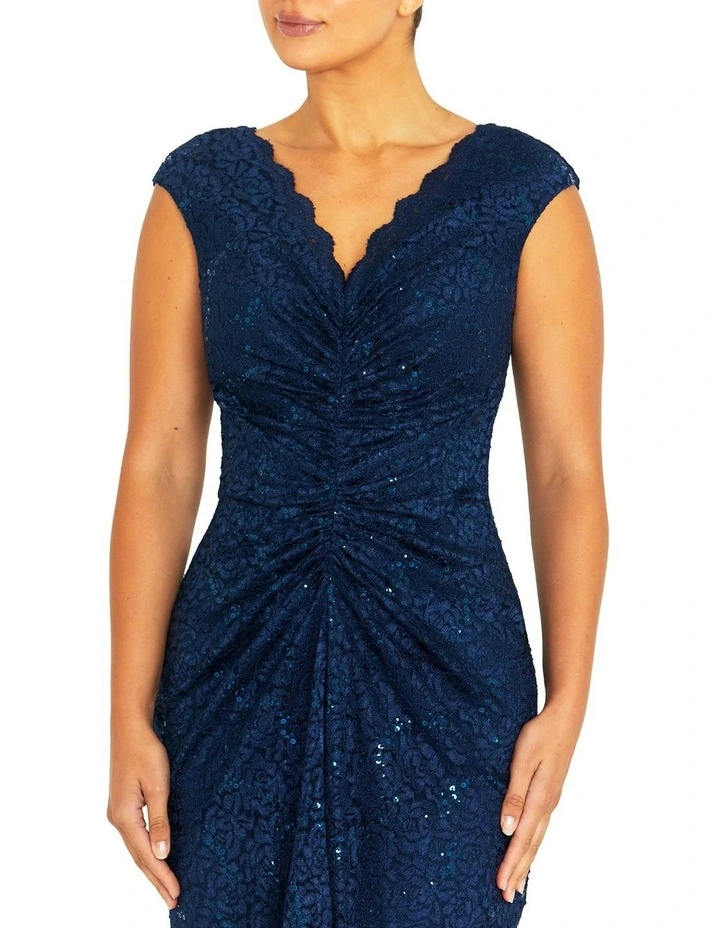 Yasmina Lace Gown in Navy image 3