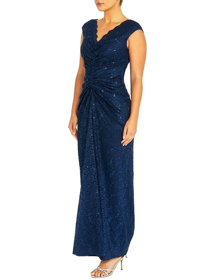 Yasmina Lace Gown in Navy image 4