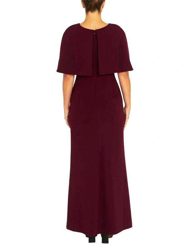 Amara Merlot Crepe Gown in Red image 2