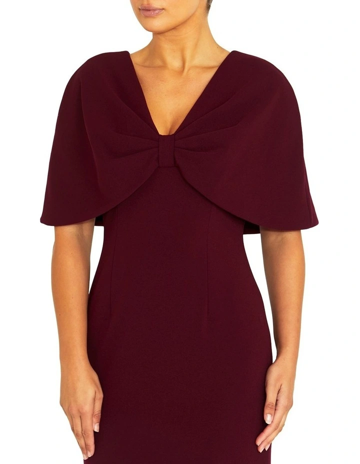 Amara Merlot Crepe Gown in Red image 3