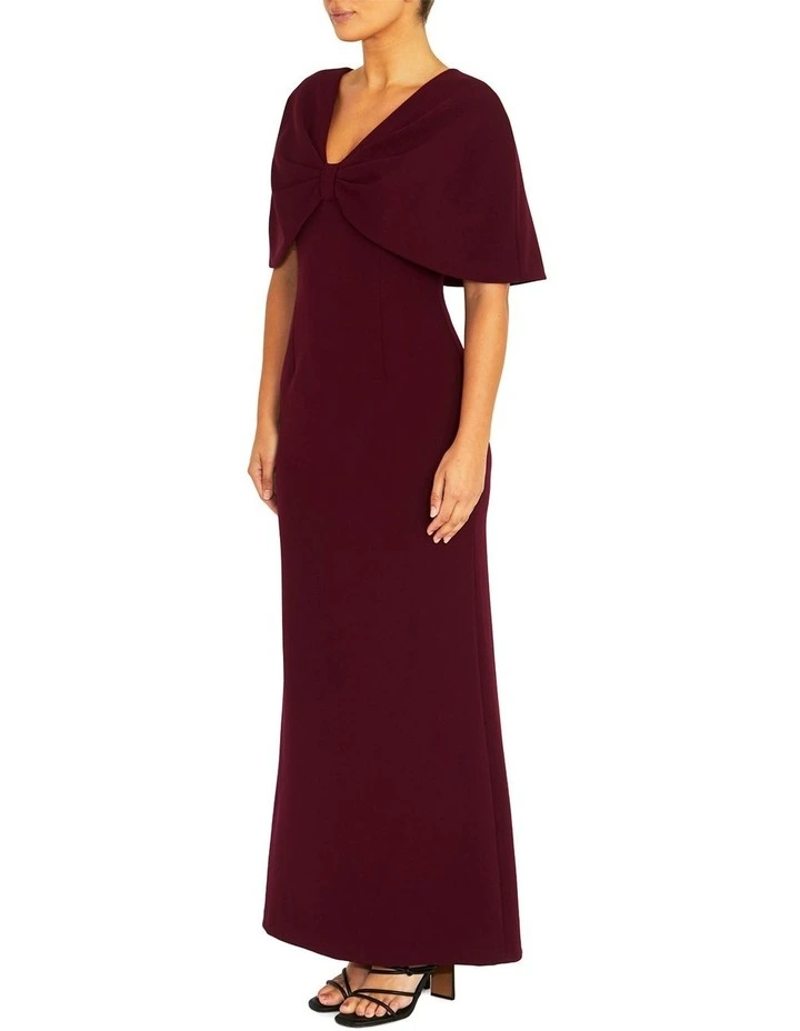 Amara Merlot Crepe Gown in Red image 4