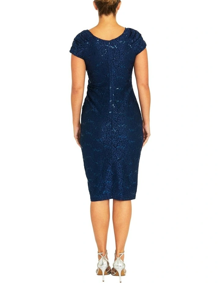 Elias Navy Lace Dress in Blue image 2