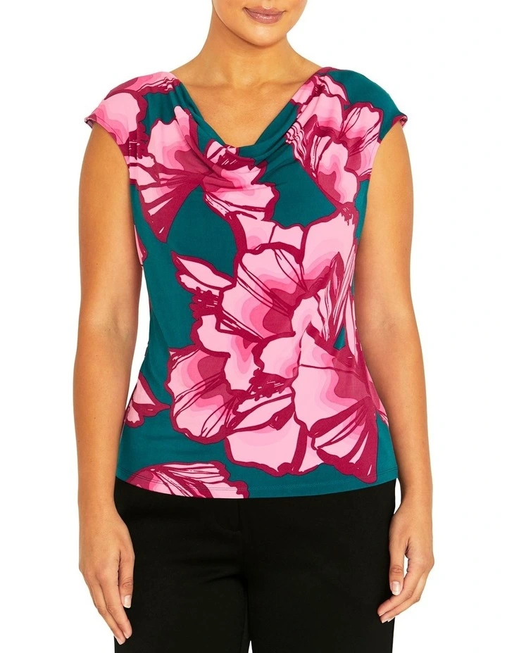 Delphi Juniper Jersey Top in Green image 1