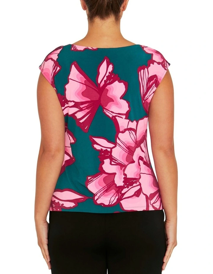 Delphi Juniper Jersey Top in Green image 2