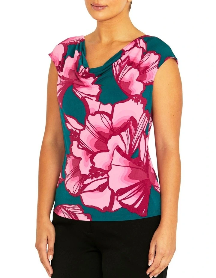 Delphi Juniper Jersey Top in Green image 3