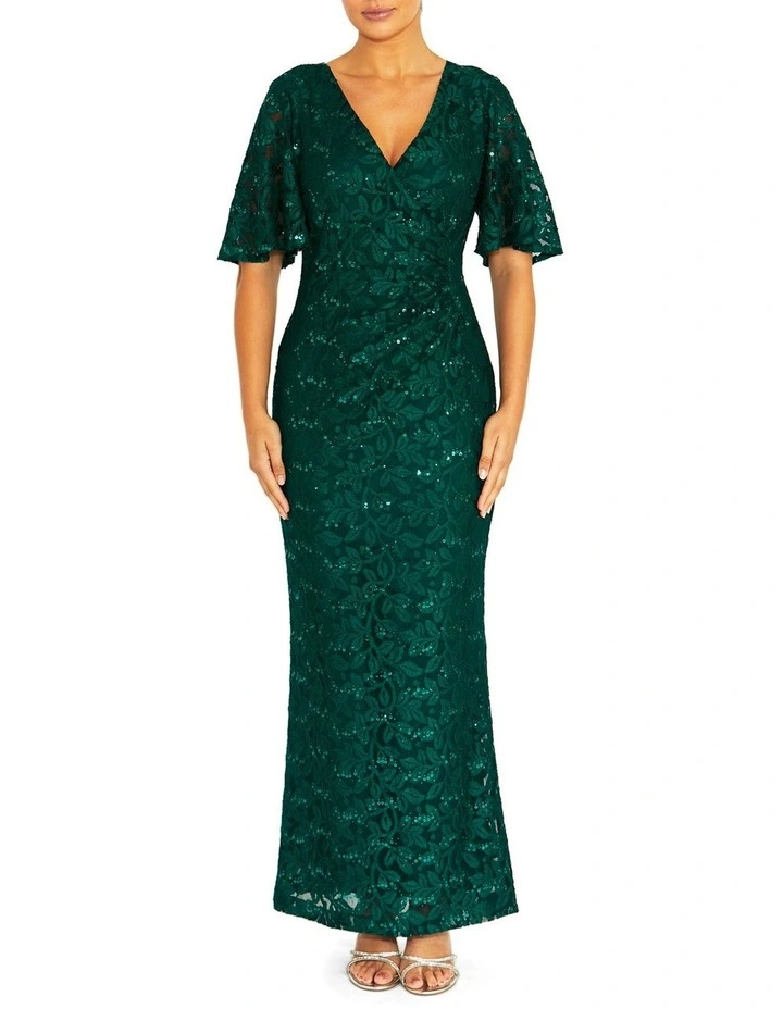 Esme Forest Lace Gown in Green image 1
