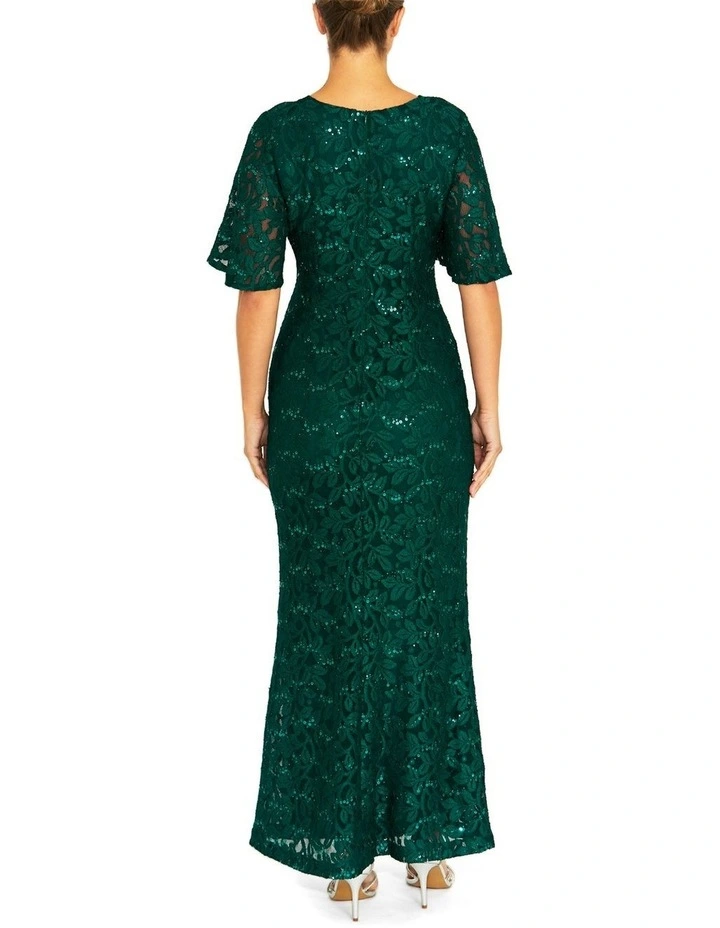 Esme Forest Lace Gown in Green image 2