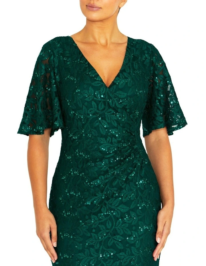 Esme Forest Lace Gown in Green image 3
