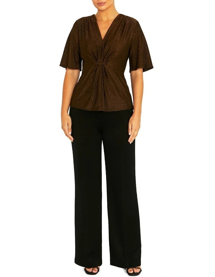 Dallas Bronze Lurex Top in Bronze image 4