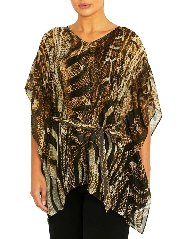 Halona Snake Silk Tunic in Brown Mult image 1