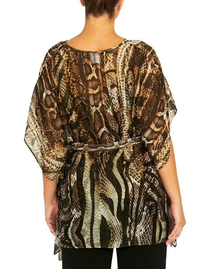 Halona Snake Silk Tunic in Brown Mult image 2