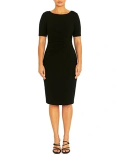 Fabrice Black Crepe Dress in Black