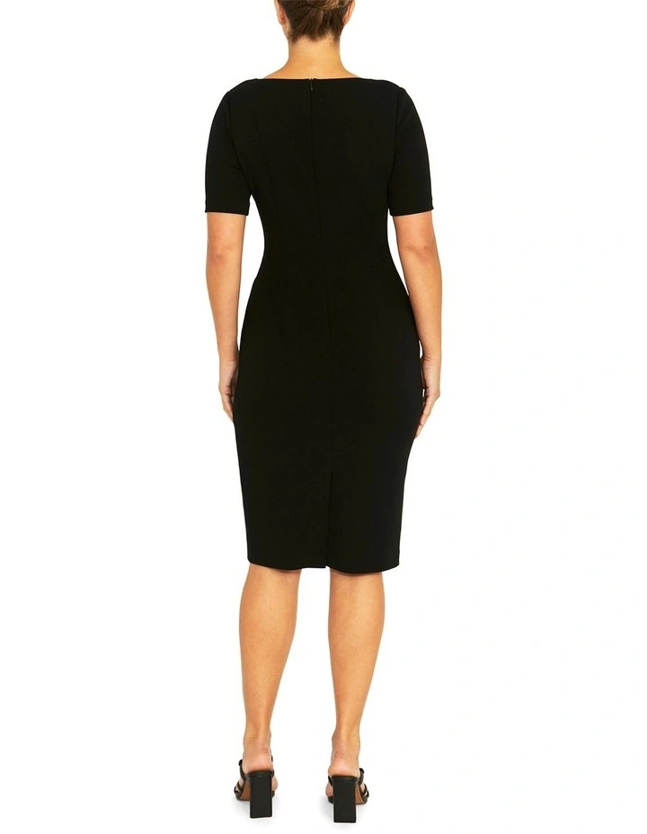Fabrice Black Crepe Dress in Black image 2