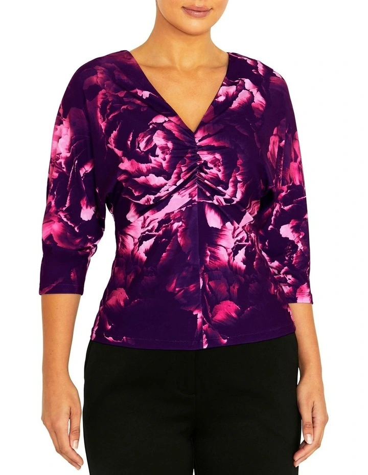 Jana Rose Jersey Top in Fuchsia image 1