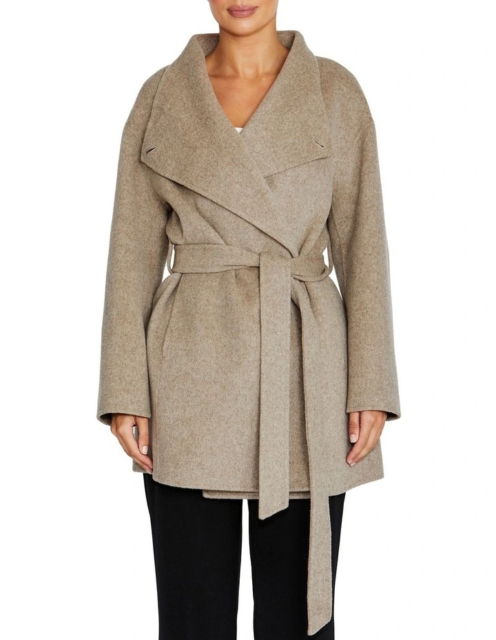 Leora Nutmeg Wool Coat in Grey image 1