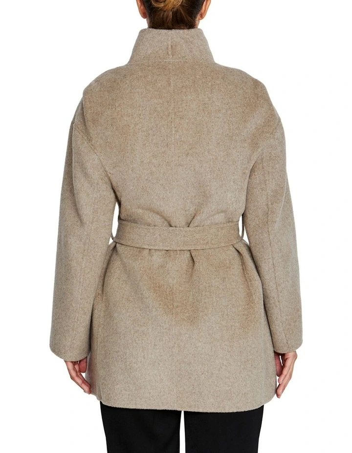 Leora Nutmeg Wool Coat in Grey image 2