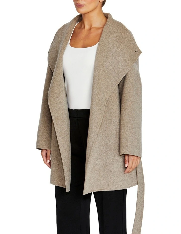Leora Nutmeg Wool Coat in Grey image 3