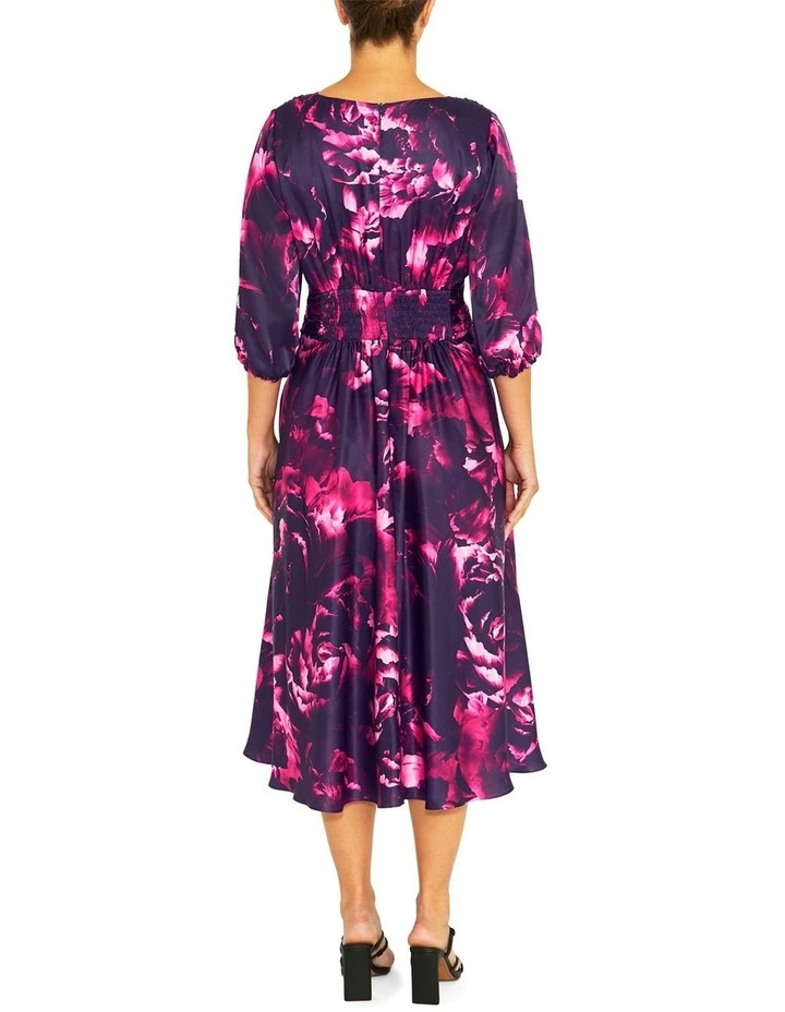 Elena Fuchsia Midi Dress in Rose image 2