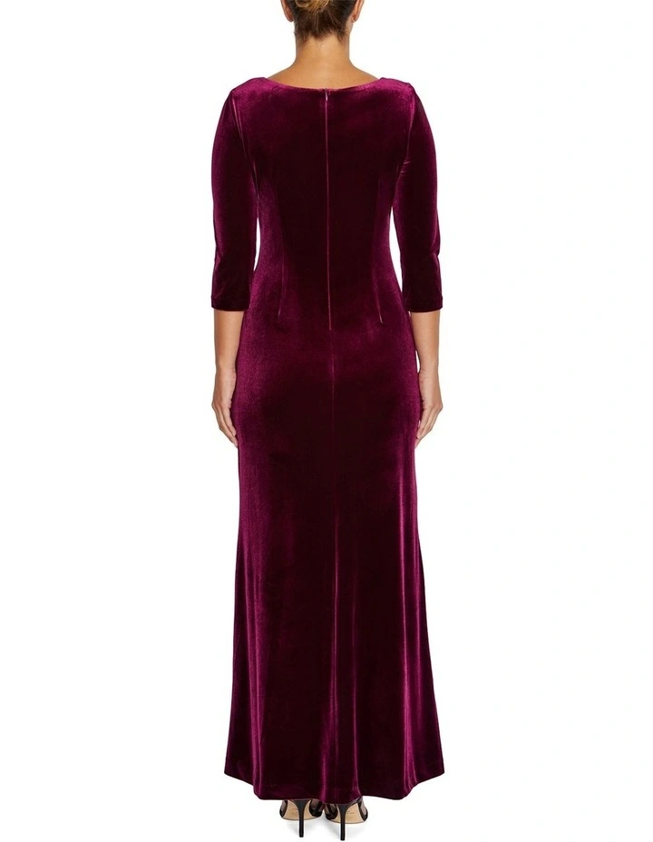 Huxley Dark Berry Velour Gown image 2