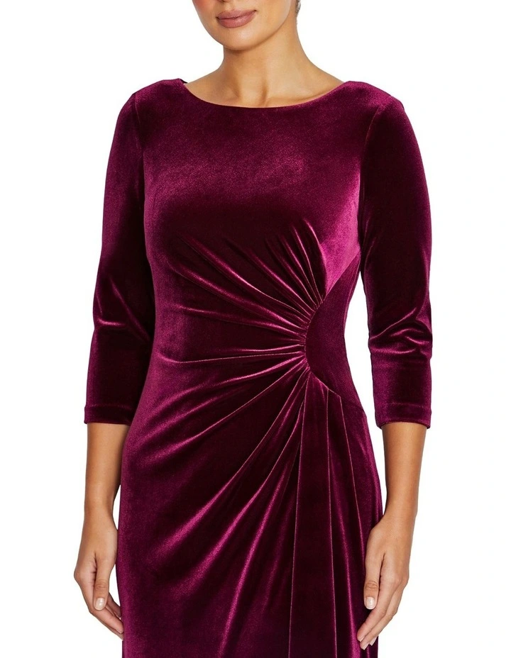 Huxley Dark Berry Velour Gown image 3