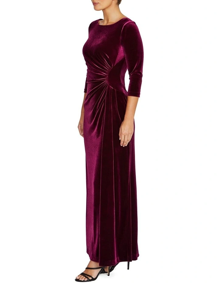 Huxley Dark Berry Velour Gown image 4