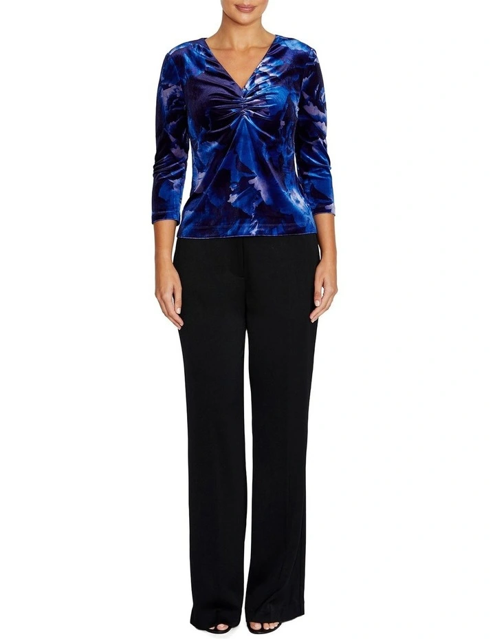 Coralie Sapphire Velour Top in Blue image 4