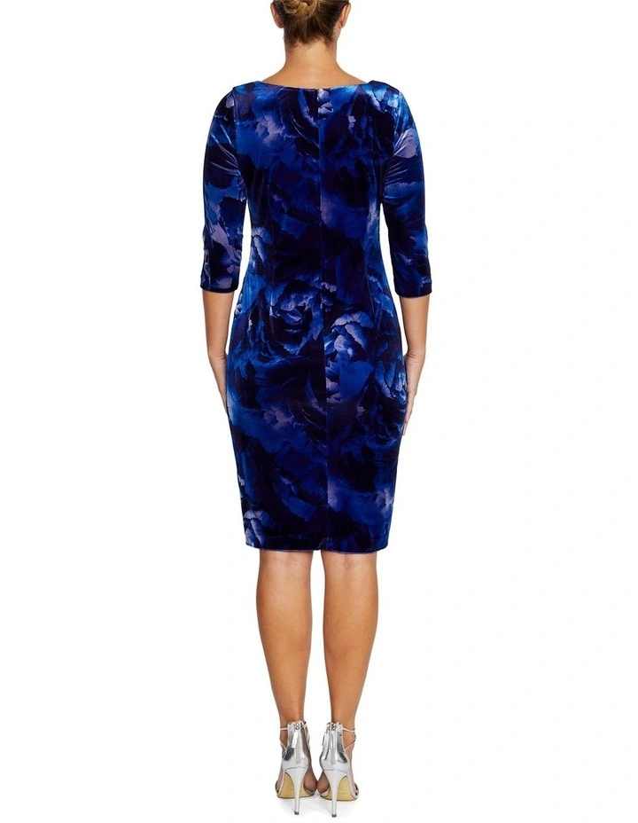 Lottie Sapphire Velour Dress in Blue image 2